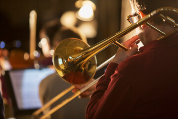 Fototapeta premium Trombonist performing