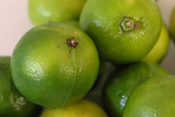 Beautiful lemons arranged on a table. A fruit rich in vitamin c.