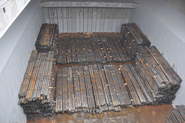 stowage of steel billets in bundles inside ship's cargo hold
