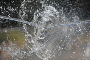 texture of a fountain jet of water outdoors