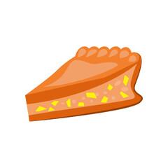 Slice of pie. Pumpkin filler