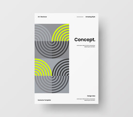 Fototapeta premium Amazing business presentation vector A4 vertical orientation front page mock up. Modern corporate report cover abstract geometric illustration design layout. Company identity brochure template.