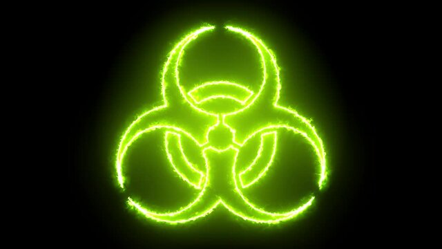 Green laser biohazard symbol perfect for compositing and motion graphics