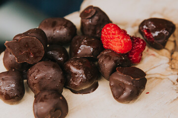 frambuesa con chocolate