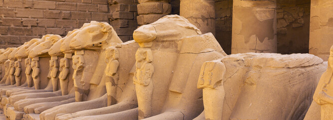 Ancient ruins of the Karnak Temple in Luxor (Thebes), Egypt. The largest temple complex of...