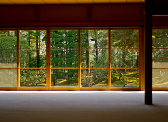japan window in the garden wallpaper background