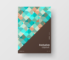 Amazing business presentation vector A4 vertical orientation front page mock up. Modern corporate report cover abstract geometric illustration design layout. Company identity brochure template.