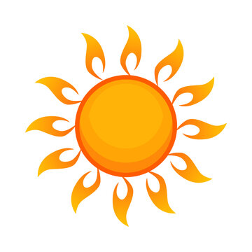 Bright yellow sun flat icon