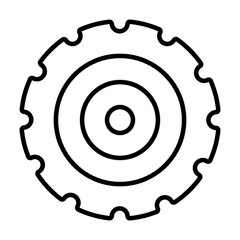 gear wheel icon, line style