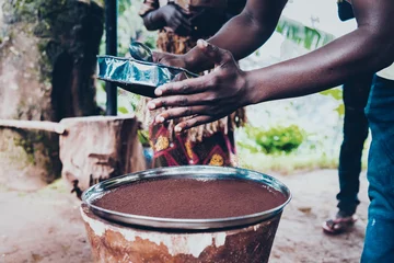 Raamstickers Visite des plantations de café en Tanzanie  © Loïc Bourgeois