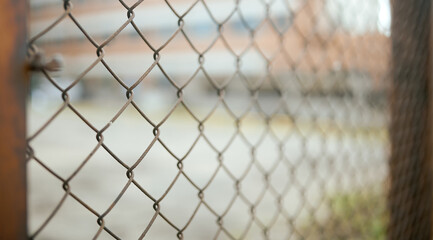 Fototapeta premium Rabitz Metal fencing mesh in a close up view