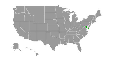 Fototapeta na wymiar Map - United States, Maryland