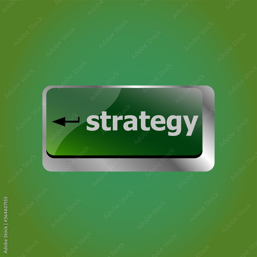 Poster strategy button on computer keyboard key button
