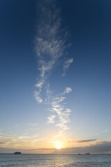 雲、空、夕焼け