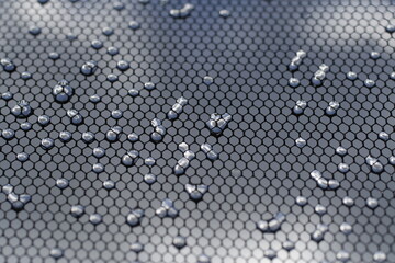 Water droplets on the grid