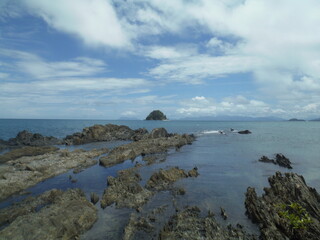 Rocky island on the coast
