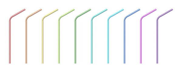 Colorful drinking straw 3D
