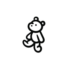 Hand drawn bear. Simple vector icon