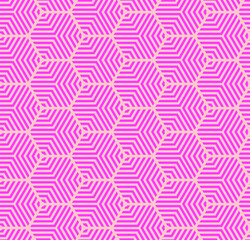 Multi hexagonal line seamless repeat pattern background