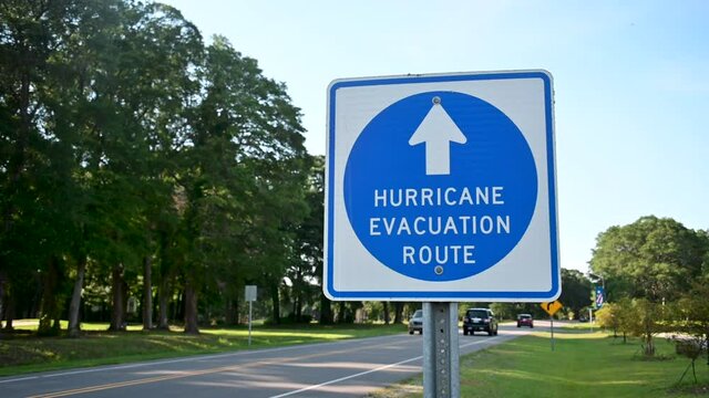 "Hurricane Evacuation Route" Sign