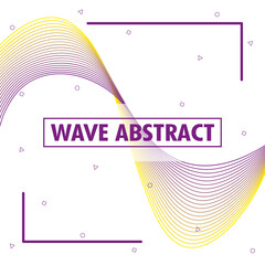 wave abstract with lettering in white background