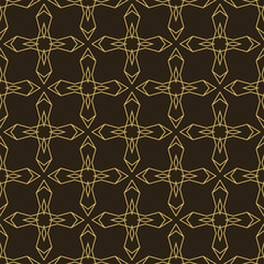 Dark background pattern. Decorative seamless geometric pattern. Background for fabric, tile, interior design or wallpaper. Vector background image