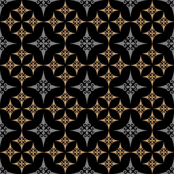Vector background pattern. Seamless pattern on a black background: for fabric, tile, interior design or wallpaper. Modern background image