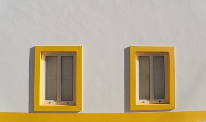 yellow window on the wall
