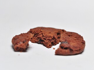Choco chip cookies isolated on white background. Choco chip chocolate biscuit