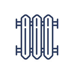 Radiator thin line icon. Distribution, warm, winter isolated outline sign. Heating system and equipment concept. Vector illustration symbol element for web design and apps