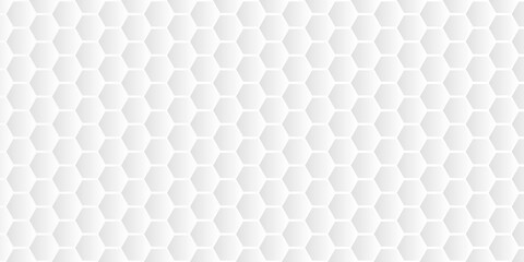 Abstract embossed hexagon, honeycomb white background. light and shadow. Vector. White presentation background