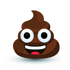 Poop emoji flames icon isolated on white background. Vector illustration social media Facebook Whatsapp Instagram Apple Google chat comment reactions, icon template