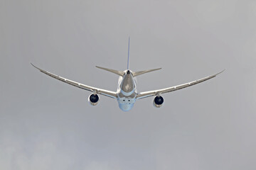 Commercial aircraft taking off