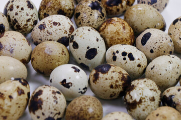 Fototapeta premium fresh quail eggs isolated on white background