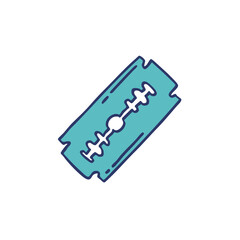 razor blade doodle icon, vector color illustration