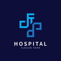 Obraz premium Health logo with initial letter K P, P K, K P logo designs concept. Medical health-care logo designs template.