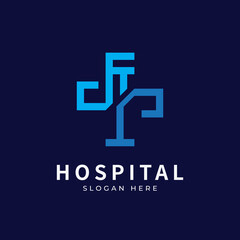 Fototapeta premium Health logo with initial letter K T, T K, K T logo designs concept. Medical health-care logo designs template.