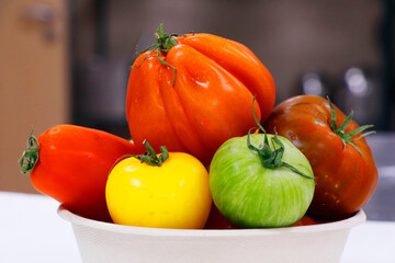 heirloom tomatoes also known as heritage tomatoes.