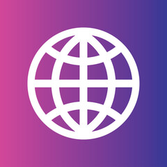 Globe icon for web and mobile