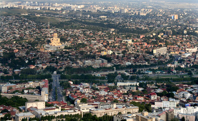 Fototapeta na wymiar Tbilisi city panorama from Narikala Fortress in Georgia.