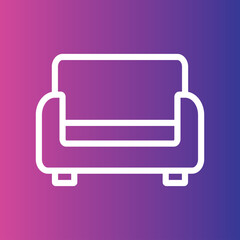 Sofa outline icon for web and mobile