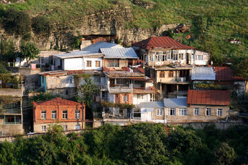 Fototapeta na wymiar Georgian old houses at Tbilisi in Georgia.