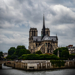 Fototapeta na wymiar Fabulous view of Notre Dame de Paris, in France. 