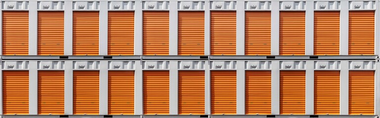 Panorama of Outside atmosphere of a small rental storage room