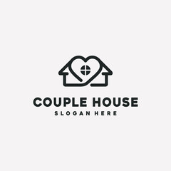 Love House Logo Design Template