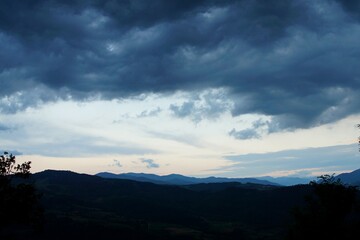 dramatic sky over the mountains landscape