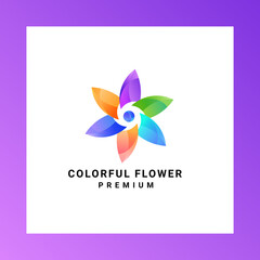 Colorful Flower logo, abstract flower background