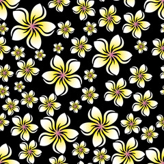 Obraz premium Random frangipani flower seamless repeat pattern background