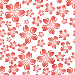 Random frangipani flower seamless repeat pattern background