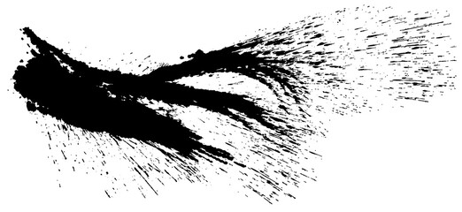 書道　しぶき　手書きの毛筆イラスト